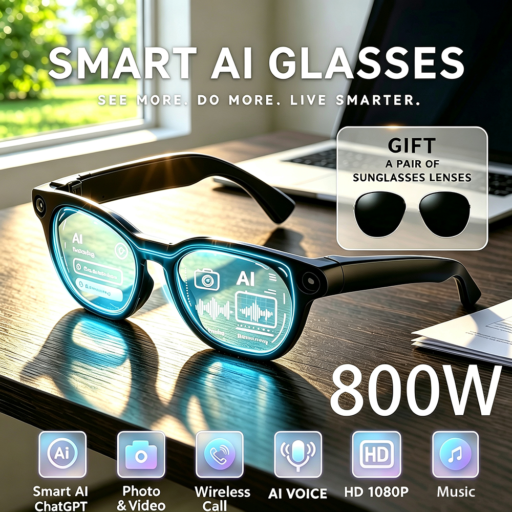 Audio With Music Ai - New AI Smart Glasses 800W HD