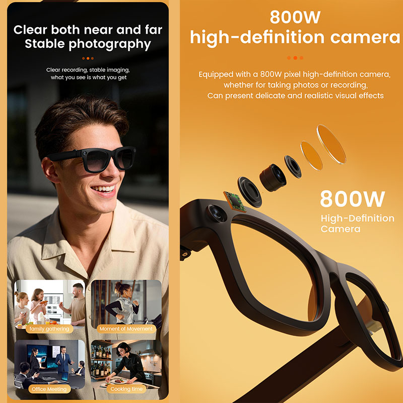 Smart Glasses 800W HD Camera A - Audio Music Recognition のレビューと価格