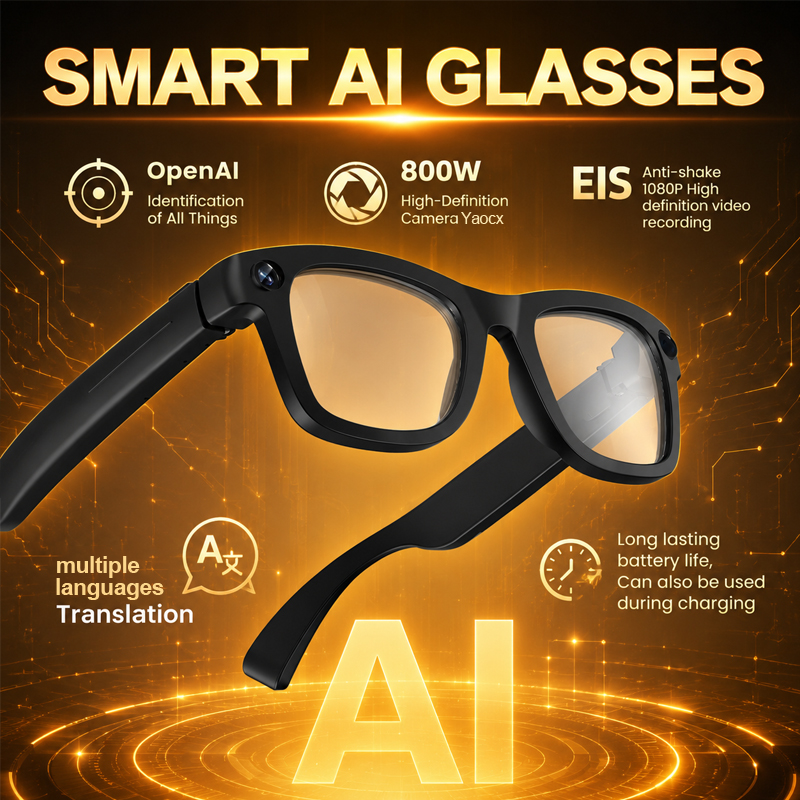 New 800W Camera Smart Glasses  - Audio Music Recognition のレビューと価格