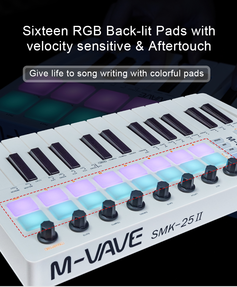 M-VAVE SMK-25 II MIDI Pad Cont - Midi Controller Pad のレビューと価格