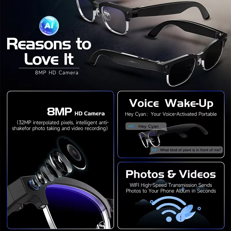 Smart Camera Glasses Photo and - Audio Music Recognition のレビューと価格