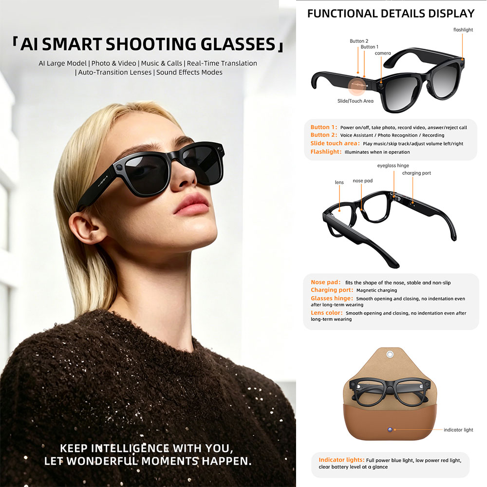 2026 AI Smart Glasses with Cam - Audio Music Recognition のレビューと価格