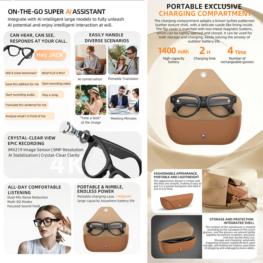 2026 AI Smart Glasses with Cam - Audio Music Recognition のレビューと価格