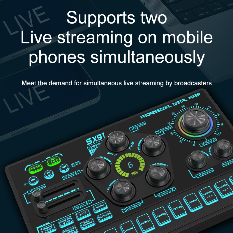 SX91 48V Audio Mixer with Voic - Midi Controller Pad のレビューと価格