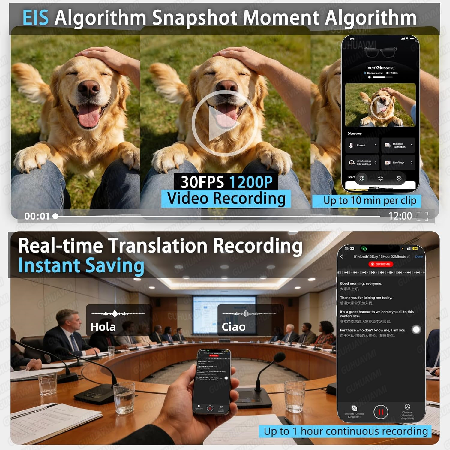 New Smart AI Glasses with 800W - Audio Music Arabic のレビューと価格