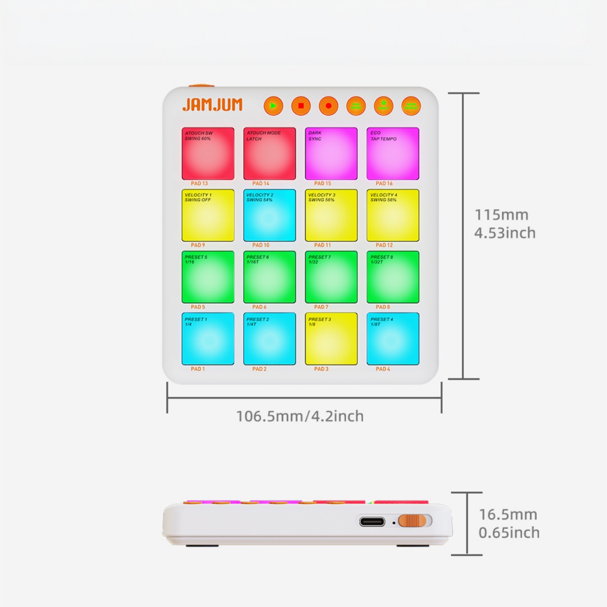 JAMJUM JP-MINI Wireless MIDI P - Midi Controller Pad のレビューと価格