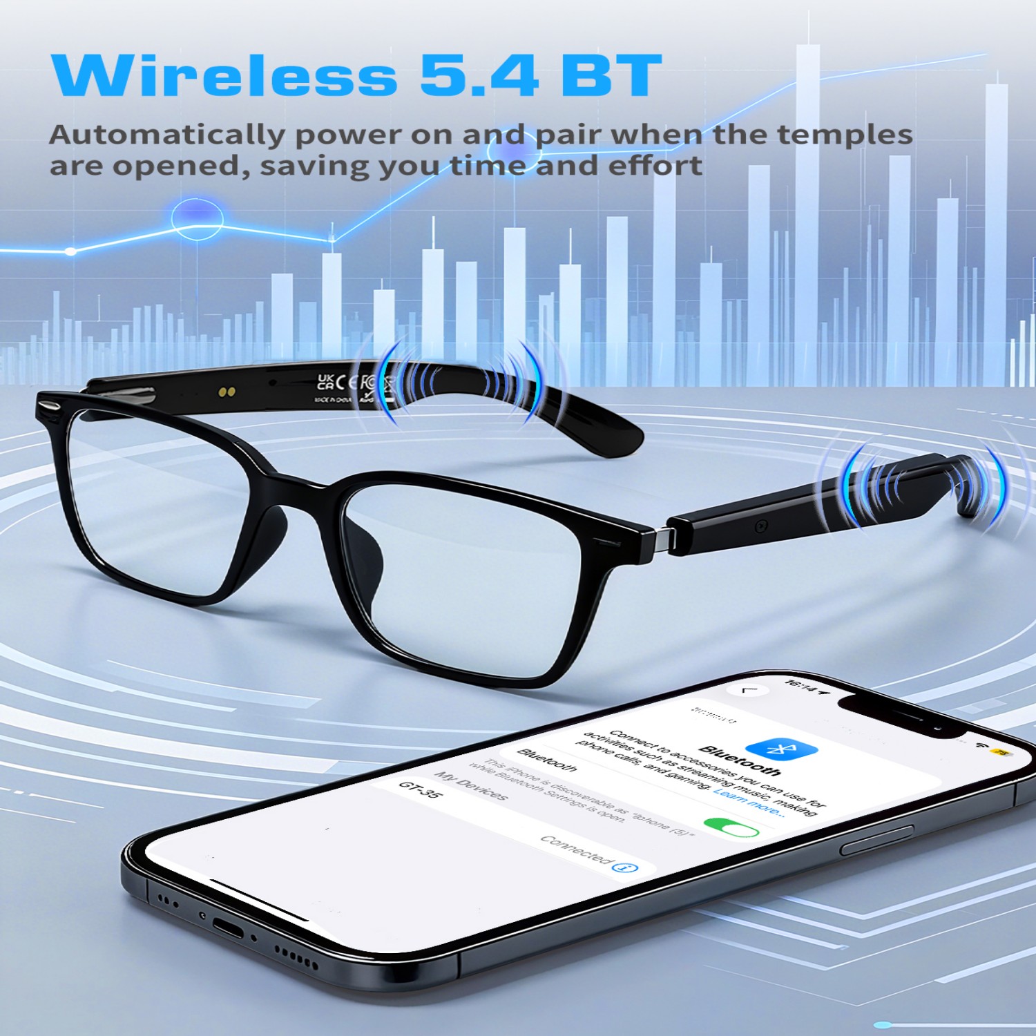 GT35 Smart Glasses with AI Tra - Audio With Music Ai のレビューと価格