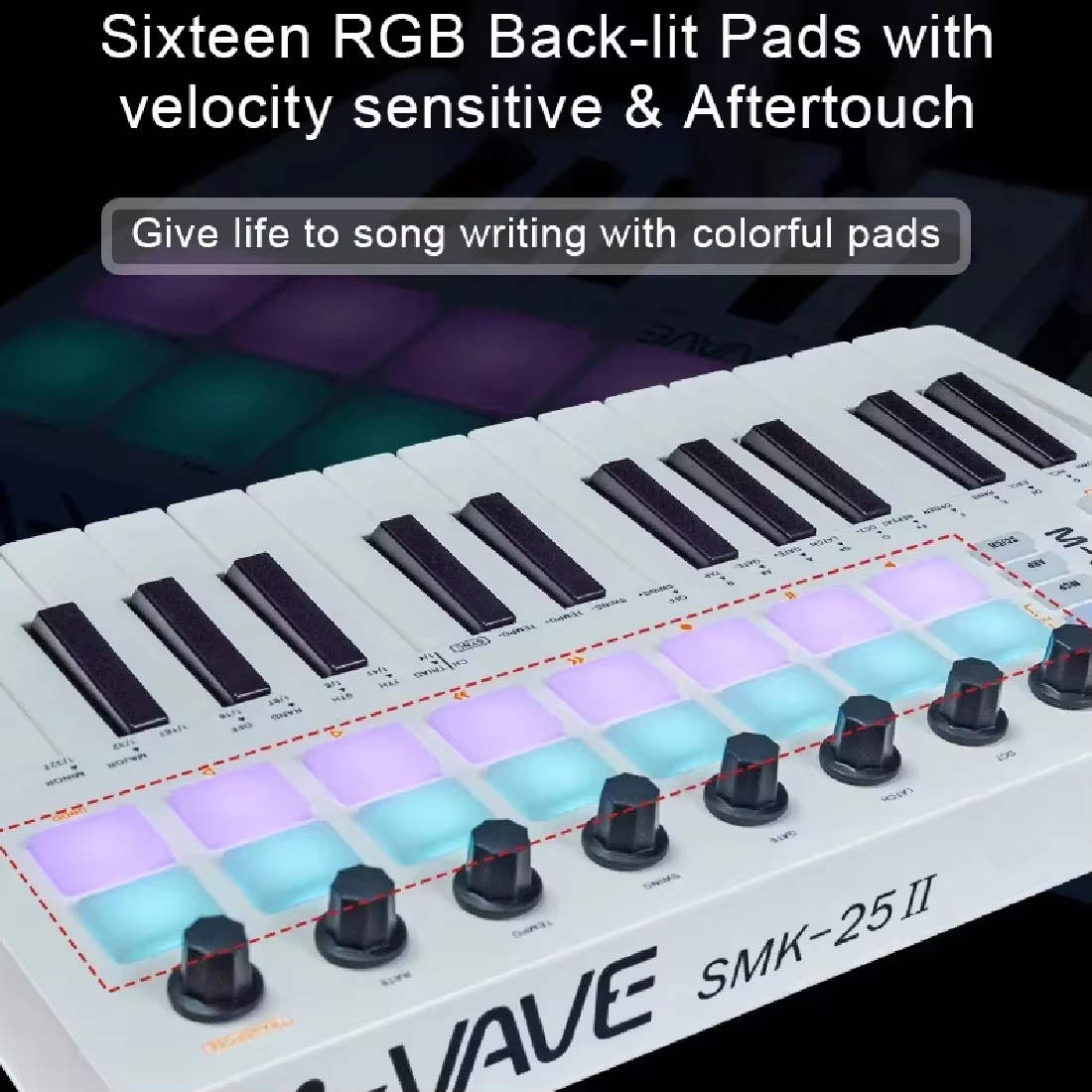 M-VAVE SMK-25 II White 25-key  - Midi Controller Pad のレビューと価格