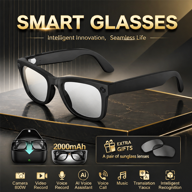 Smart Glasses 800W HD Camera A - Audio Music Recognition のレビューと価格