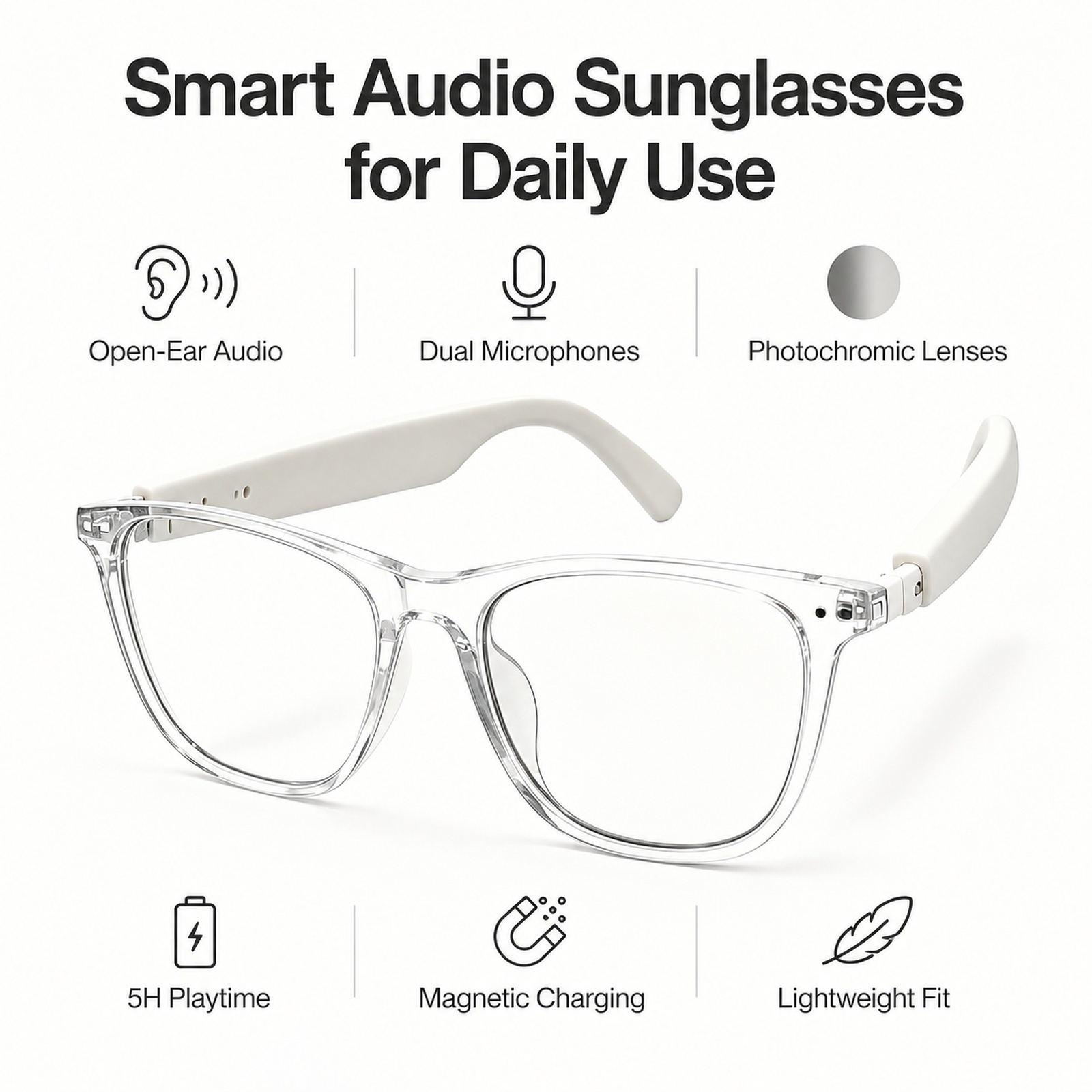 Photochromic Sunglasses For Dr - Audio Music Bluetooth のレビューと価格