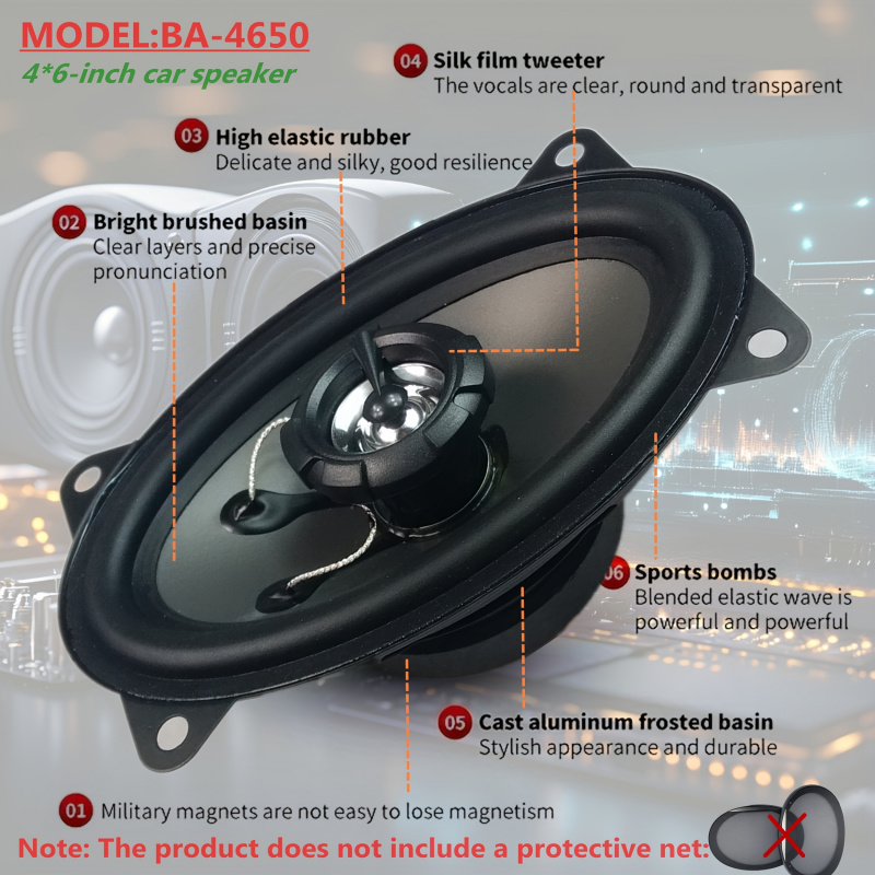 4X6inch car coaxial speaker，4* - Audio Universal Music のレビューと価格