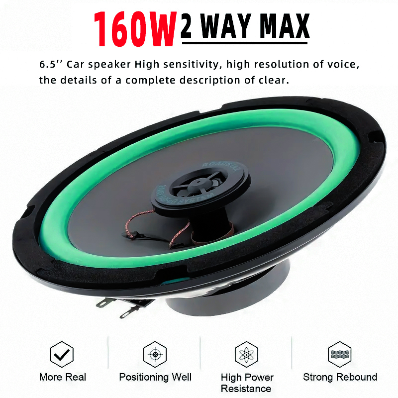1PC 160W 6.5 Inch Car Coaxial  - Audio Universal Music のレビューと価格