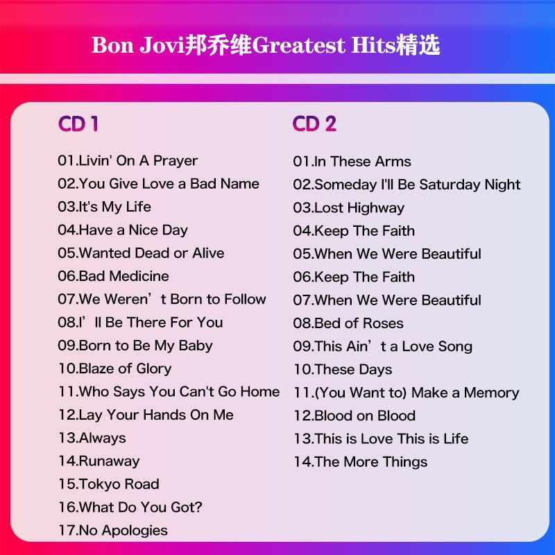 Bon Jovi Greatest Hits Collect - Audio Music To Lyrics のレビューと価格