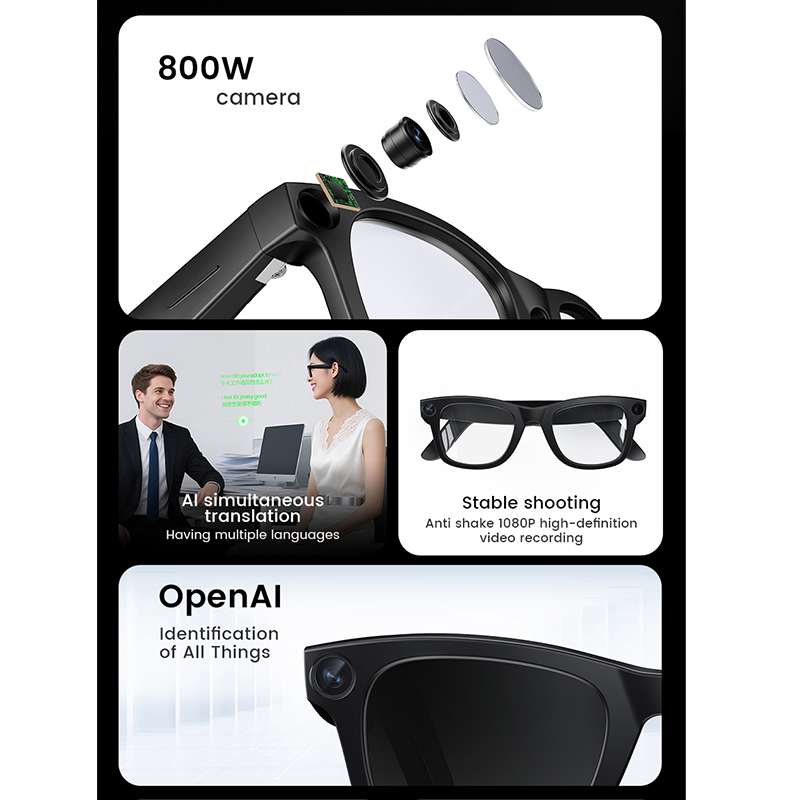 New AI Smart Glasses 800W Came - Audio Music Recognition のレビューと価格