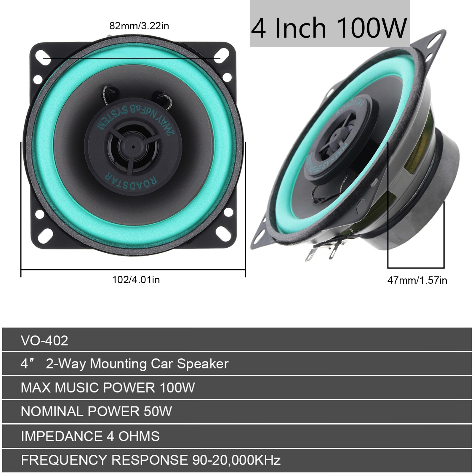 4 Inch / 5 Inch 100W Car HiFi  - Audio Universal Music のレビューと価格