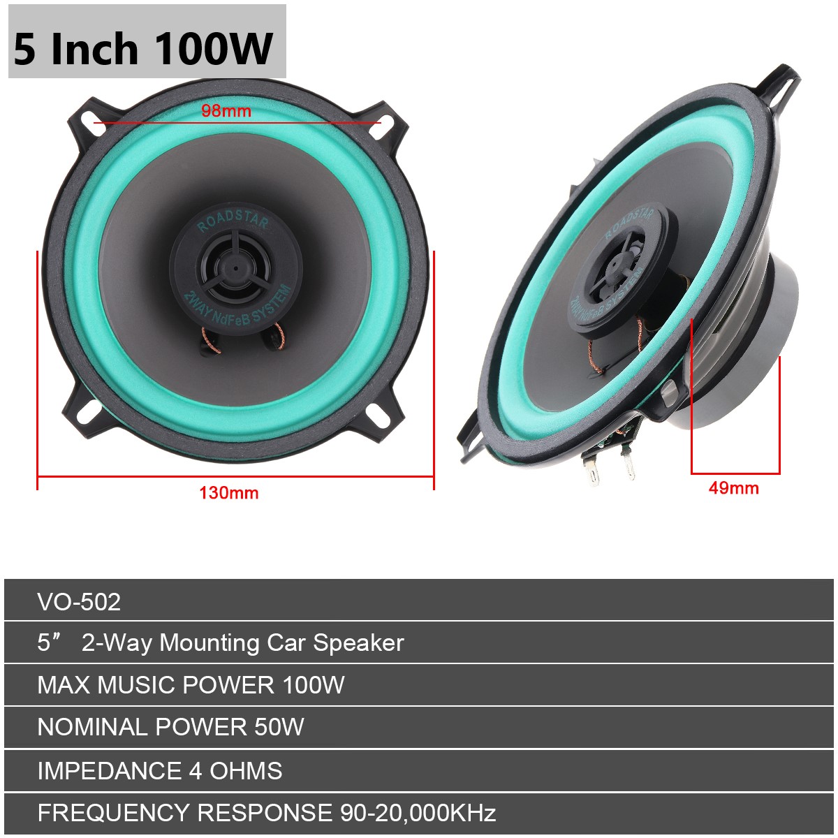 4 Inch / 5 Inch 100W Car HiFi  - Audio Universal Music のレビューと価格