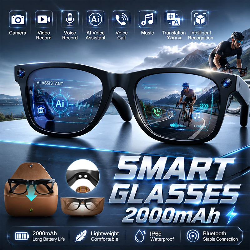 8MP HD CameraAl Smart Glasses  - Audio Music Recognition のレビューと価格