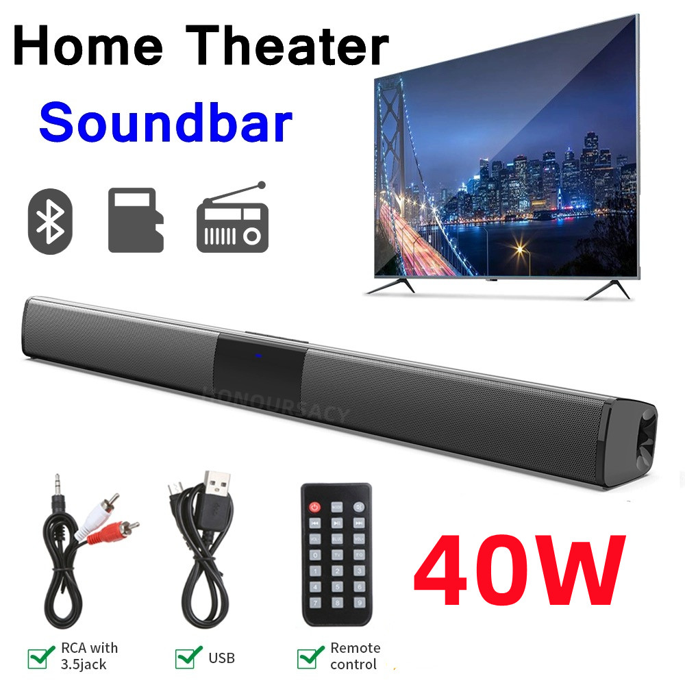 40W Soundbar TV Portable Bluet - Audio Music Visualizer Free のレビューと価格
