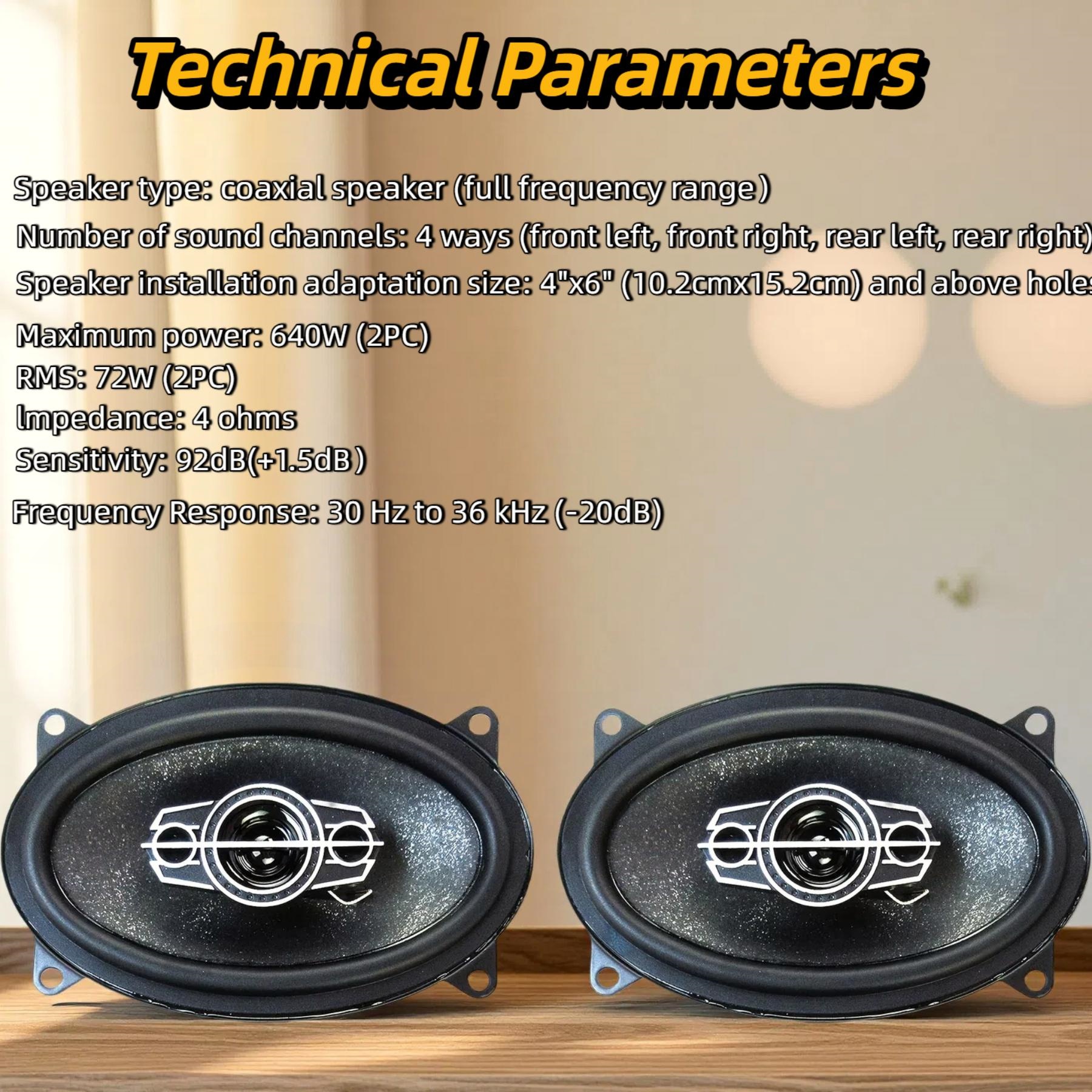 2 Pcs 4 inch 6 inch 320W 4-Way - Audio Universal Music のレビューと価格