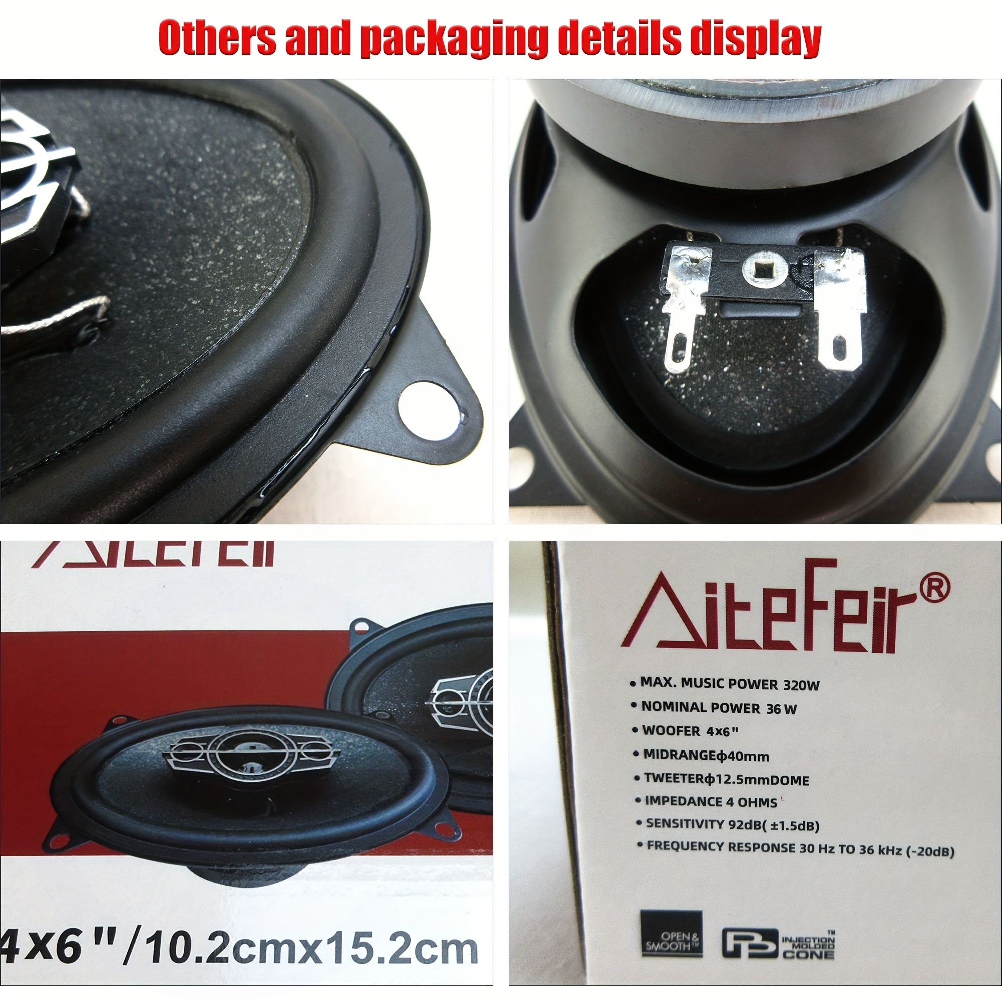 2 Pcs 4 inch 6 inch 320W 4-Way - Audio Universal Music のレビューと価格