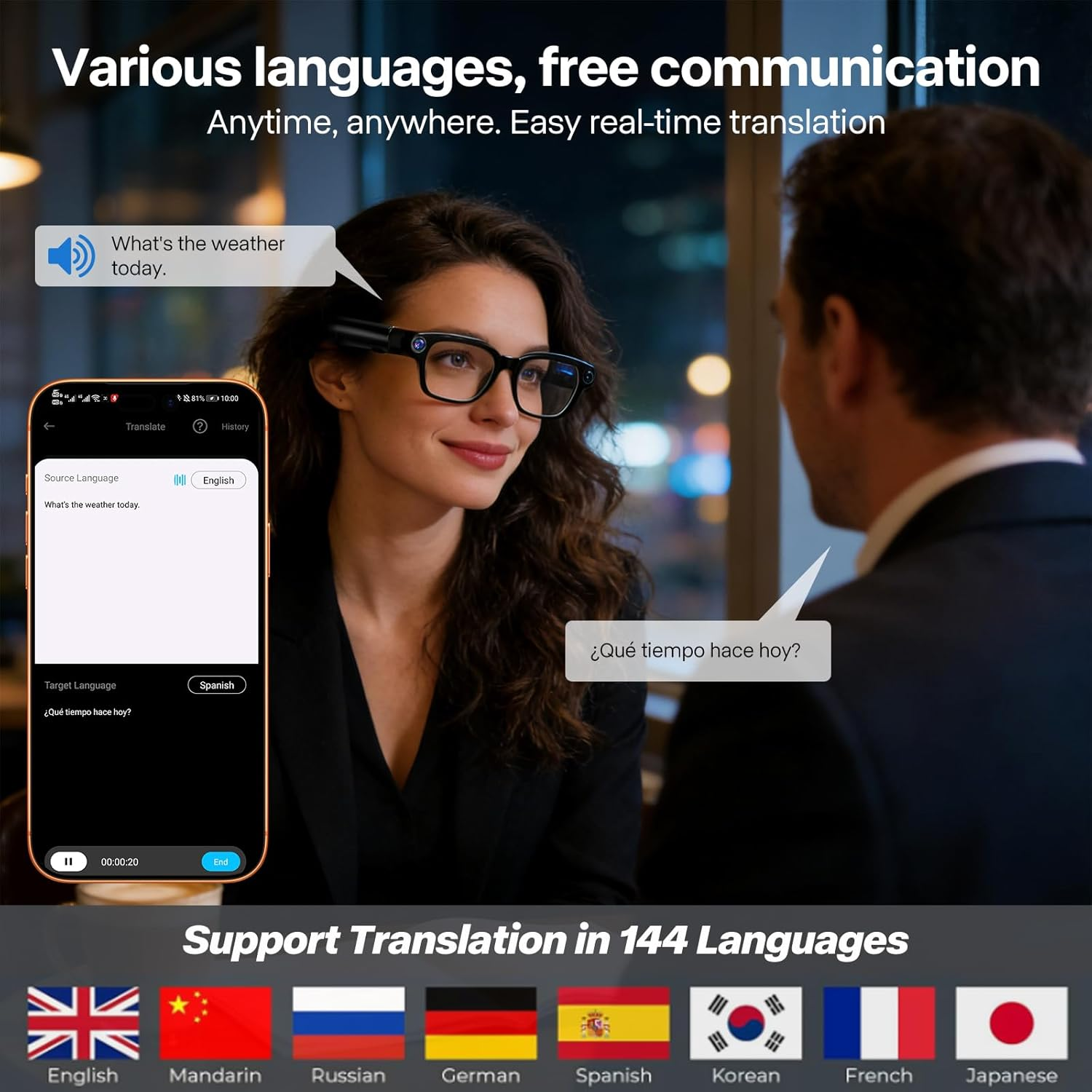 2026 New HD Smart Audio Glasse - Audio Music Arabic のレビューと価格
