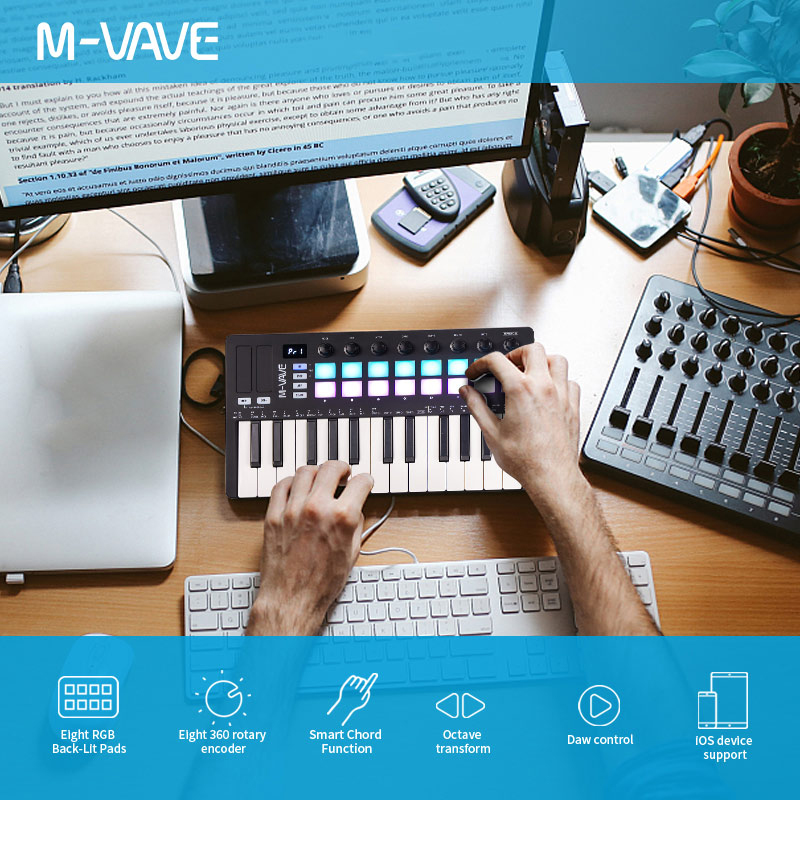 M-VAVE SMK-25 Series MIDI Pad  - Midi Controller Pad のレビューと価格