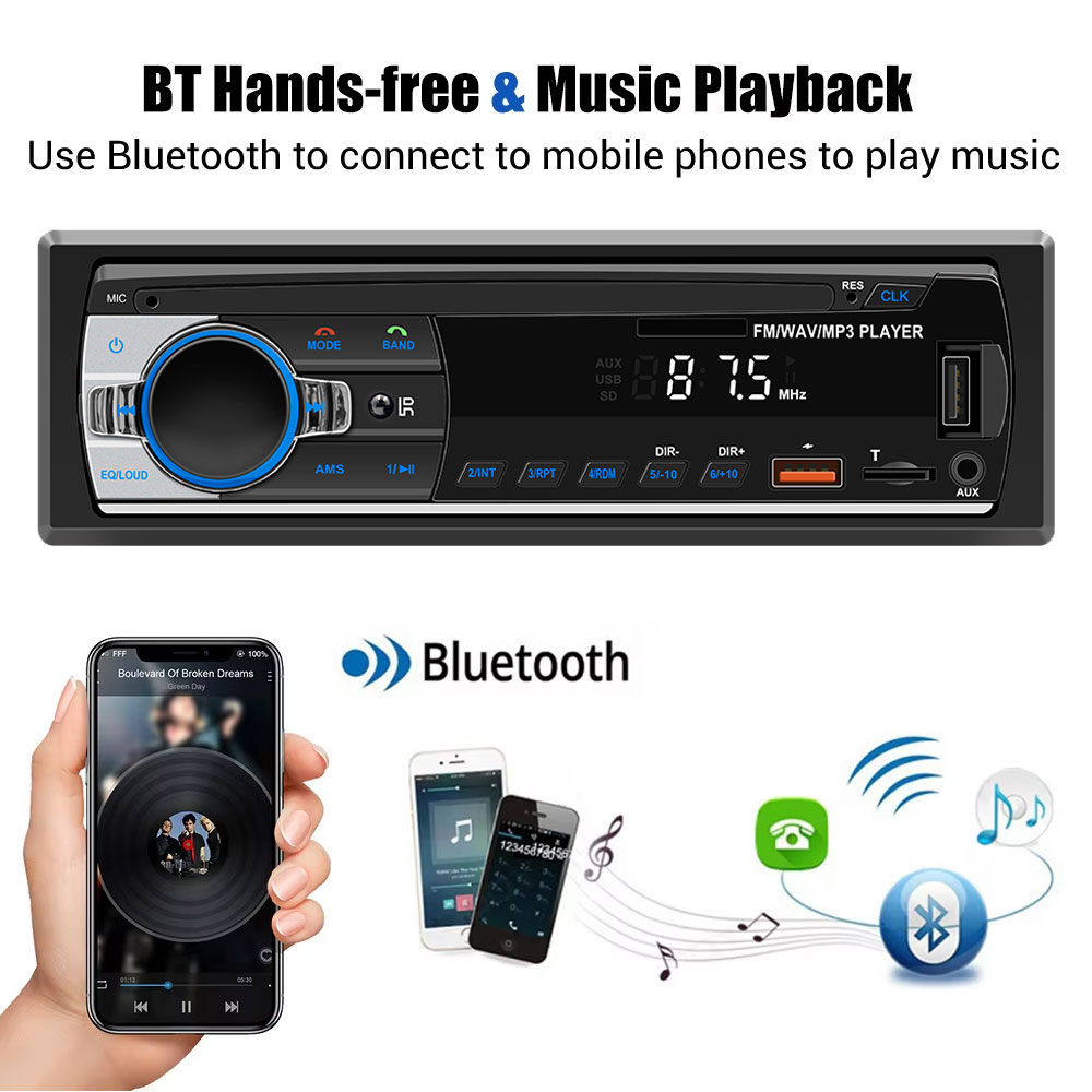 Car Radio 1Din Car MP3 Bluetoo - Audio Universal Music のレビューと価格