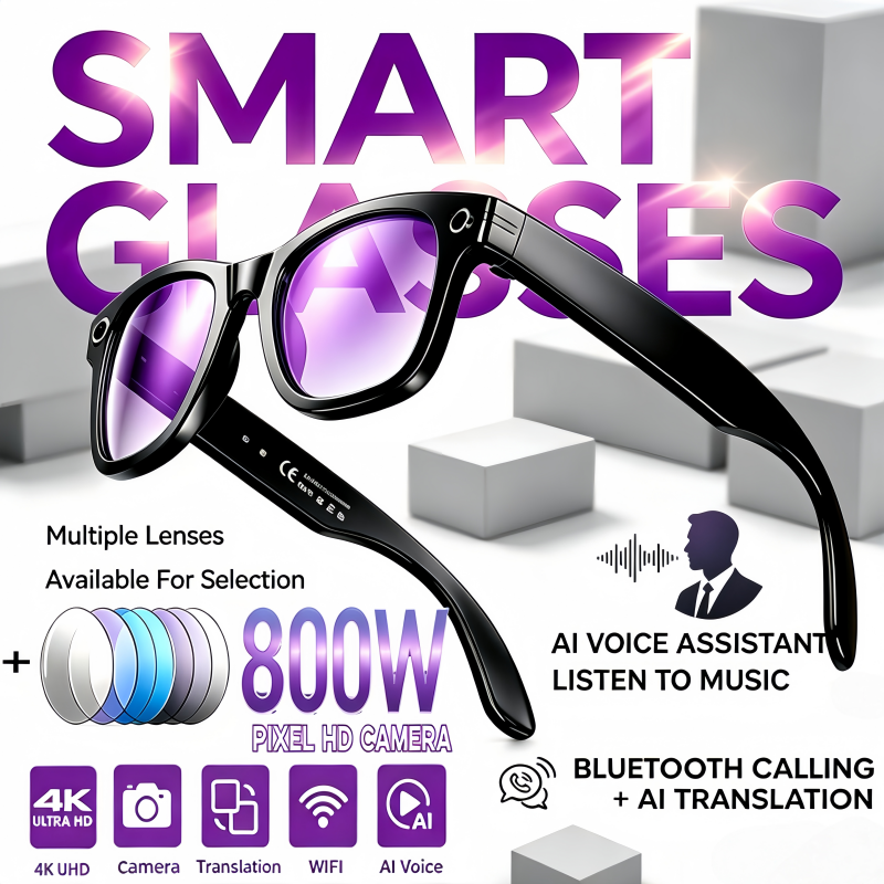 AI Smart Glasses with Camera 4 - Audio Music Recognition のレビューと価格