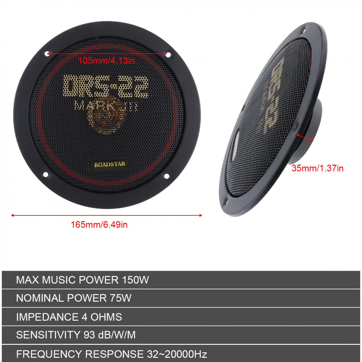 2pcs 6.5 Inch 12V 150W Car Coa - Audio Universal Music のレビューと価格