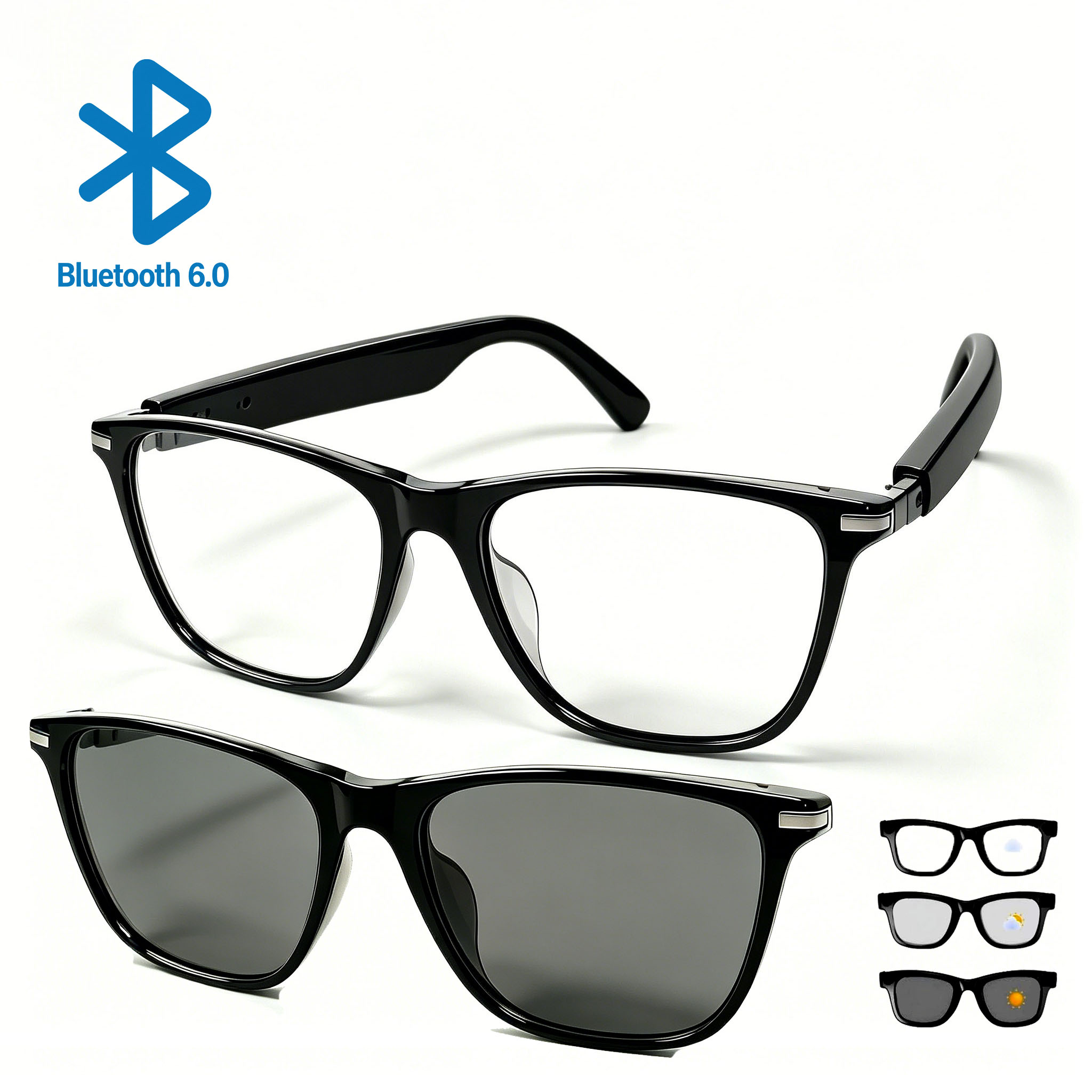 Black Smart Bluetooth Glasses  - Audio Music Bluetooth のレビューと価格
